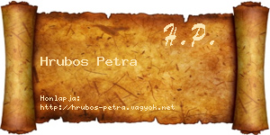 Hrubos Petra névjegykártya