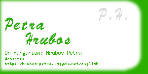 petra hrubos business card